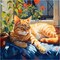 Diamond Painting Kit for Adults – Napping Cat 5D DIY Full Drill Round Gem Art, Beginner-Friendly Crystal Diamond Craft, 12×12 inch Home Wall Decor